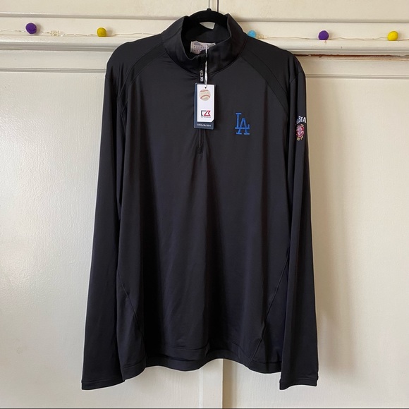 LA Dodgers Cutter & Buck Williams Half Zip Jacket - Picture 1 of 4